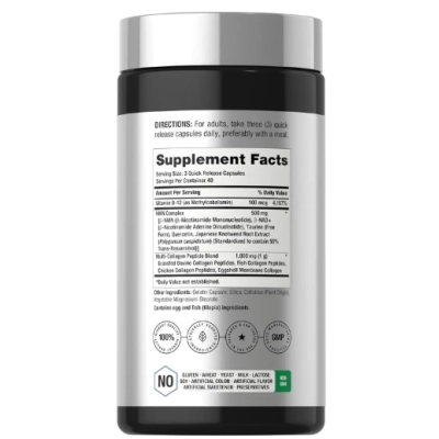 NMN Complex 1500mg, 120 Cápsulas, Horbaach