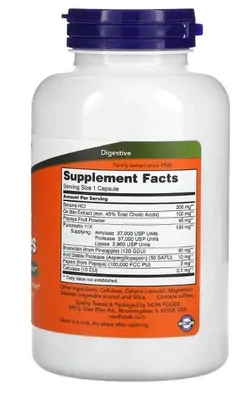 Super Enzymes, Digestão Saudável, 180 Cápsulas, Now