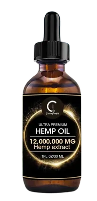 Hemp Oil, Óleo de Cânhamo com Ômega, Auxilio no Sono, relaxamento e Estresse, 12,000mg, 30ml, GreenPeople