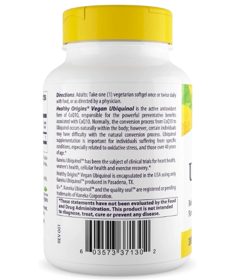 Ubiquinol, CoQ10 100mg, 60 Cápsulas, Healthy Origins