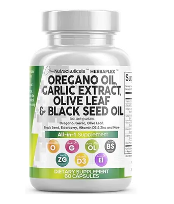 Suporte Imunológico, Óleo de Orégano 6000mg, Extrato de Alho E Folha de Oliveira, 60 Cápsulas, Clean Nutraceuticals