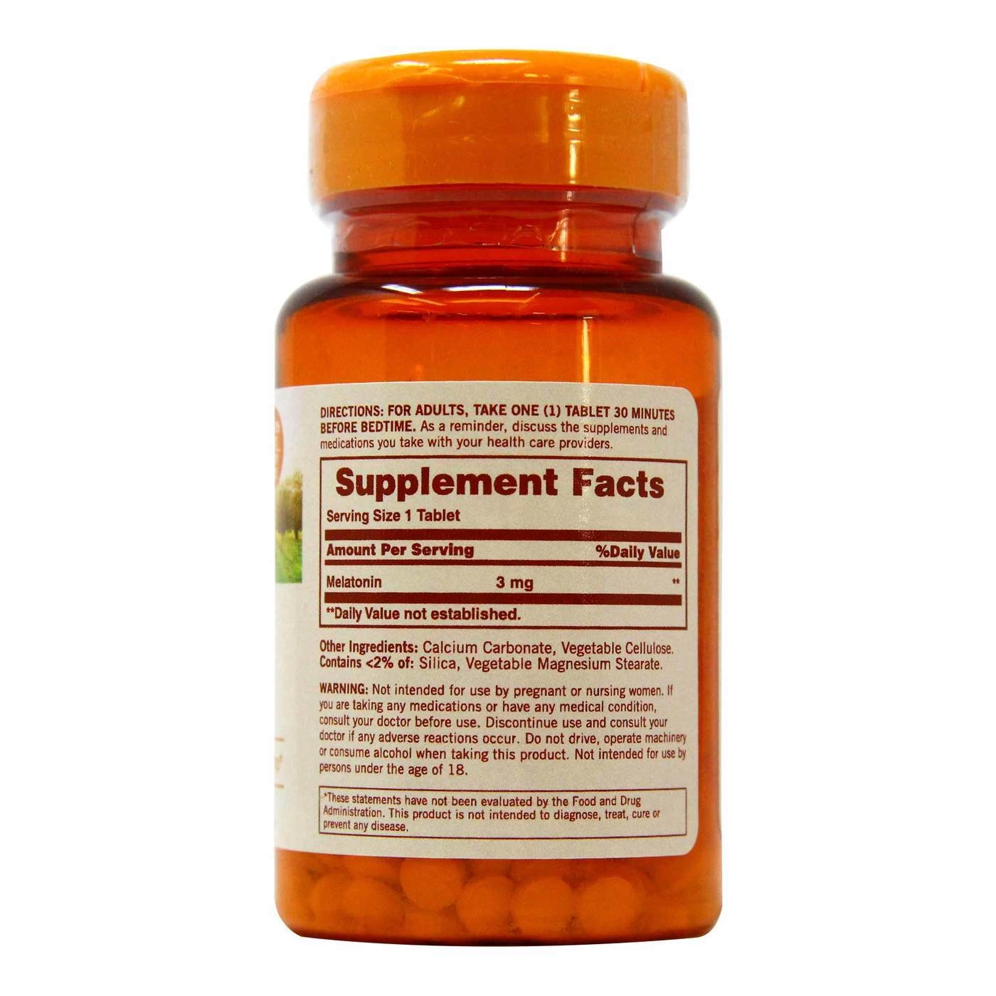 Melatonina, 3mg, 120 Tabletes, Sundown
