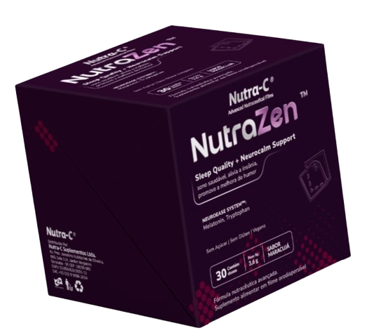 NutraZen, Sono Saudável e Restaurador, 30 Filmes Orodispersíveis Sabor Maracujá, Nutra-C