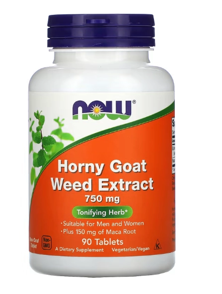 Horny Goat Weed Extract, 750mg, 90 Comprimidos, Now