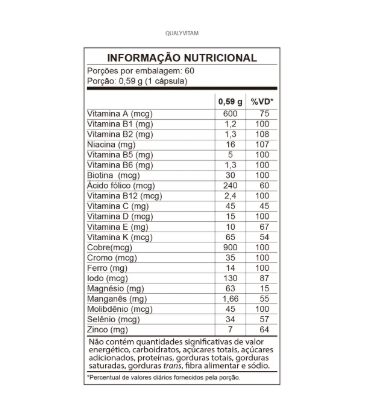 QualyVitam Polivitaminico, 60 Cápsulas, QualyNutri