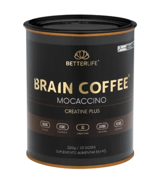 Brain Coffee, Creatine Plus, Sabor Mocaccino 220g, Betterlife