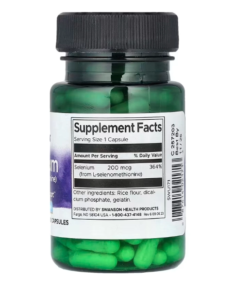 Selênio, 200mcg, 120 Cápsulas, Swanson