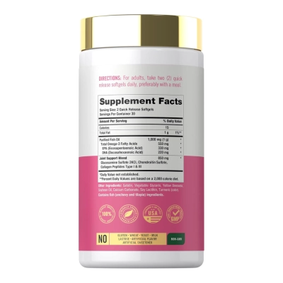 Joint Support para Mulheres, Articulações, Movimento e Qualidade de Vida, 60 Softgels, Carlyle