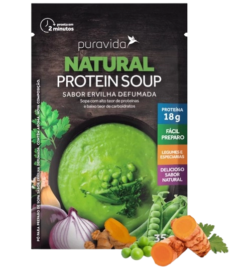 Natural Protein Soup, Sopa vegana, Sabor Ervilha Defumada, 35g, PuraVida