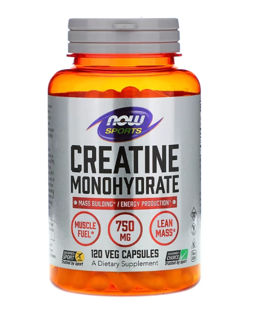 Creatina Mono-hidratada 750mg, 120 Cápsulas, Now