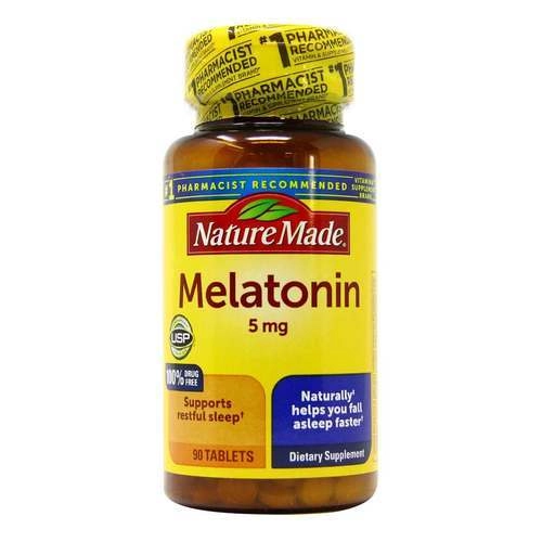 Melatonina, 5mg Fast asleep, 90 comprimidos, Nature Made