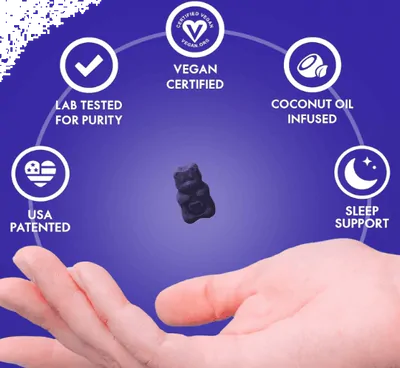 Melatonina 6mg, com 5-HTP, Magnesio, L-teanina e Valeriana, 62 Gomas, SugarbearPro