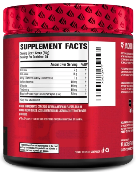  Pré-Treino Nitro Surge, 216g Sabor Fruit Punch, Jacked Factory