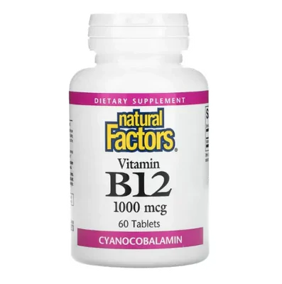 Vitamina B12, 1.000mcg, 60 comprimidos, Natural Factors