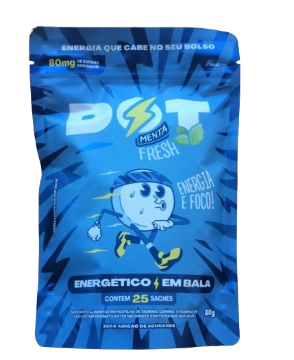 DOT Fresh, Energético em Bala, Sabor Menta, 25 Sachês