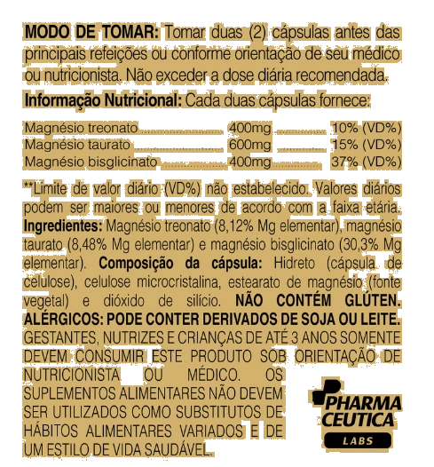 Brainmag magnésio 1400mg, 60 cápsulas, Dr. Botânico