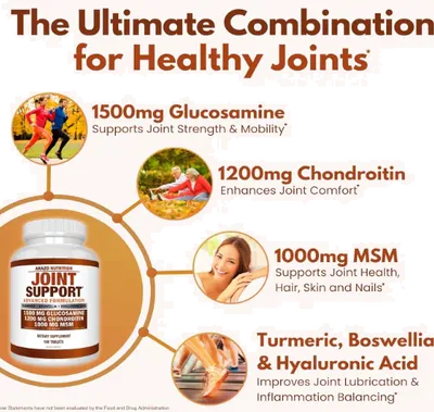 Glucosamina Condroitina, MSM, Boswellia, Cúrcuma, 180 comprimidos, Arazo Nutrition