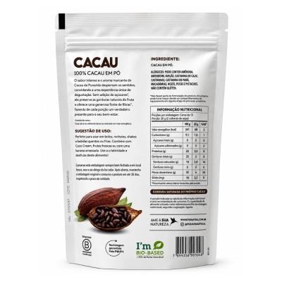 Cacau Premium Em Pó, 250g, PuraVida