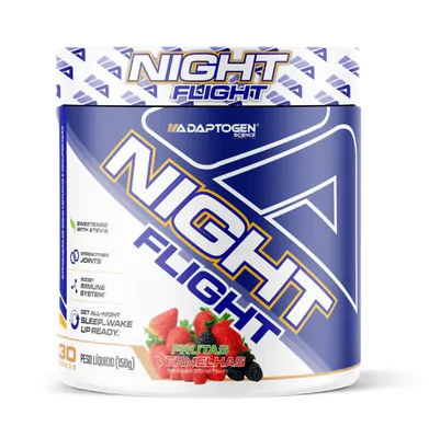 Nigth Flight Com Glucosamina e Melatonina, Sabor Frutas Vermelhas, 150g, Adaptogen