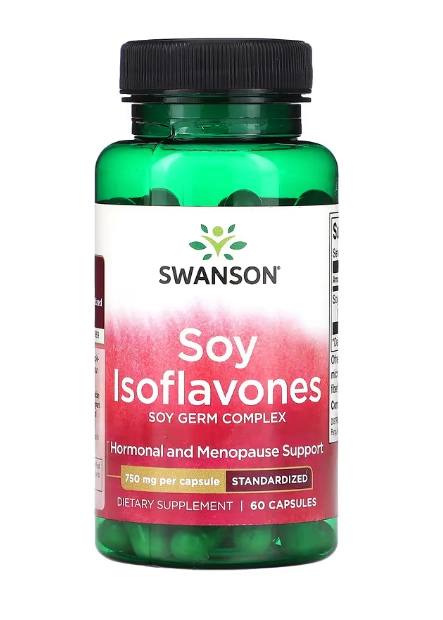 Isoflavonas de Soja, 750mg, 60 Cápsulas, Swanson
