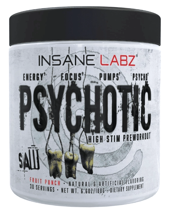 Pré-Treino Psychotic High Stim com OxyGold e AMPiberry, Sabores, Insane Labz