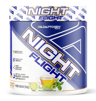 Night Flight Com Glucosamina e Melatonina, Sabor Limão , 150g, Adaptogen
