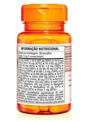 Multivitamínico e Mineral A-Z, 30 Comprimidos, Sundown