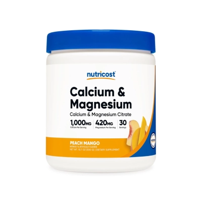 Cálcio e Magnésio 1000mg, Saúde Óssea e Muscular, 303g, Nutricost