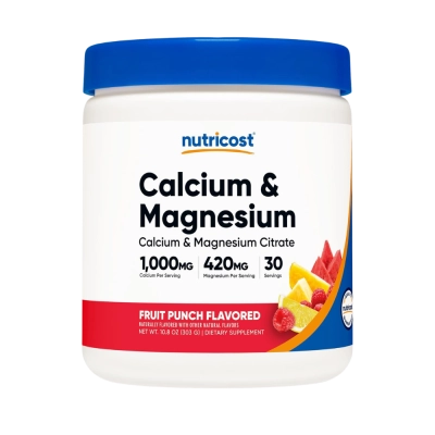 Cálcio e Magnésio 1000mg, Saúde Óssea e Muscular, 303g, Nutricost