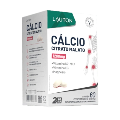 Calcitrax, Cálcio Citrato Malato, 60 Comprimidos, Lauton Nutrition