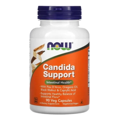 Candida Support, Saúde Intestinal, Cápsulas, Now