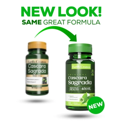 Cáscara Sagrada 450mg, 60 Softgels, Earth's Creation