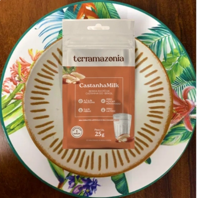 CastanhaMilk, Leite Vegetal de Castanha-do-Brasil, 3 Unidades, 25g Cada, Terramazonia
