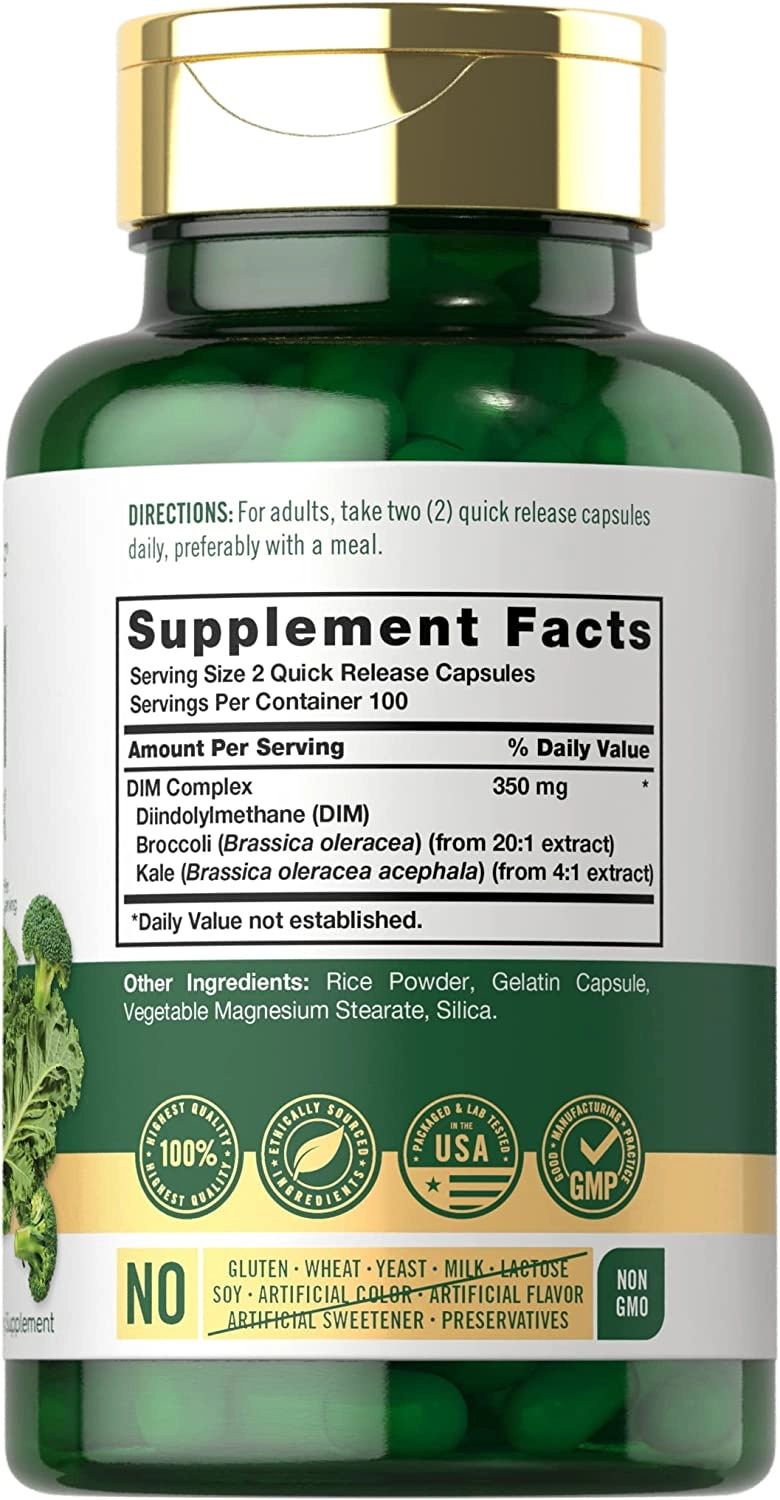 DIM, 350mg, 200 capsulas, Carlyle