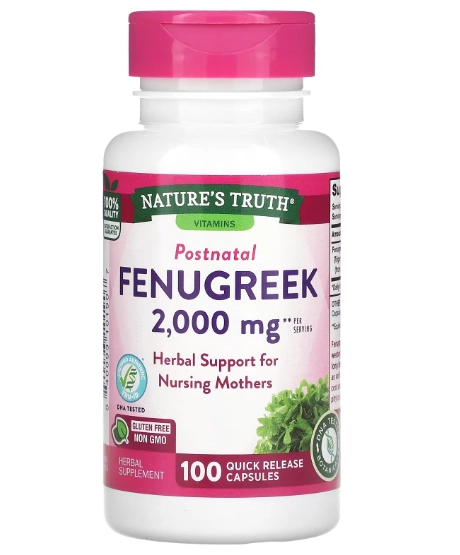Fenugreek, 2000mg, 100 Capsulas Quick Release, Nature's Truth
