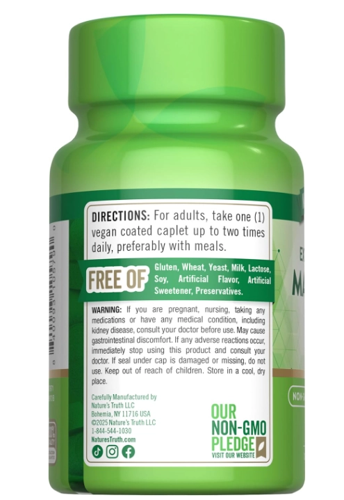 Magnésio 250mg, 100 Cápsulas, Nature's Truth