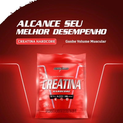 Creatina Hardcore Monohidatata Power, 1kg, Integralmedica