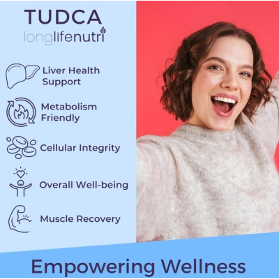 TUDCA 500mg, Ácido Tauroursodesoxicólico,  60 Cápsulas, LongLifeNutri