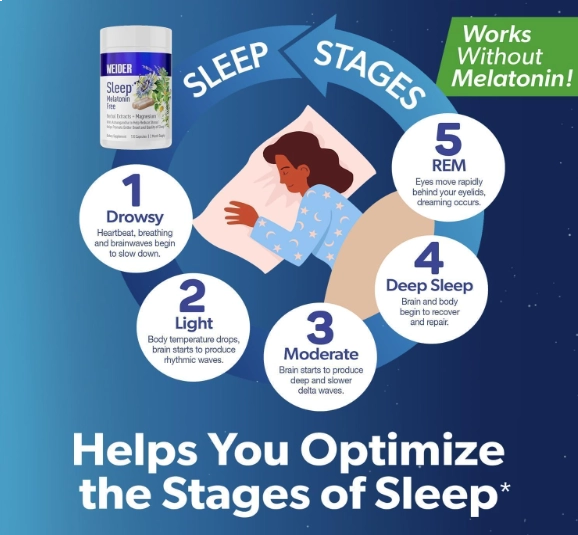 Sleep Melatonina Free, Com KSM-66, Ashwagandha, Magnésio, lavanda e Valeriana, 120 Cápsulas, Weider Prime