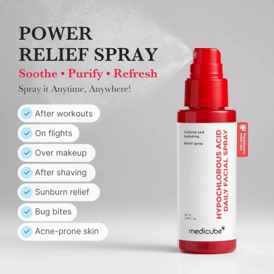 Spray Ácido Hipocloroso, 50ml Calmante para Pele Sensível, Bruma Facial, Medicube
