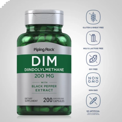 DIM (diindolylmethane), 200 mg, 200 Cápsulas - Piping Rock