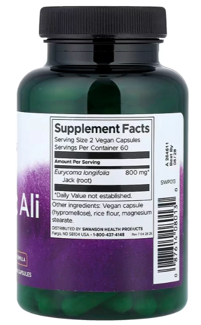Tongkat Ali 400mg, 120 Cápsulas, Swanson