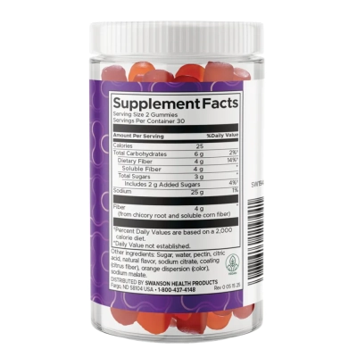 Fibra Digestiva Health Orange, Equilíbrio Intestinal e Bem-Estar Digestivo Diário, 60 Gummies, Swanson