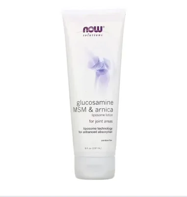 Creme, Glucosomina, MSM e Arnica, Loção de Lipossomas, 237ml, Now