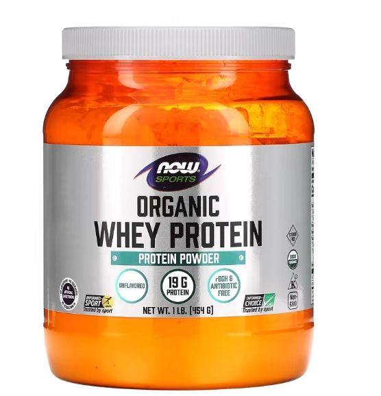 Proteína Whey Orgânica, Naturalmente Sem Sabor, 454g, Now