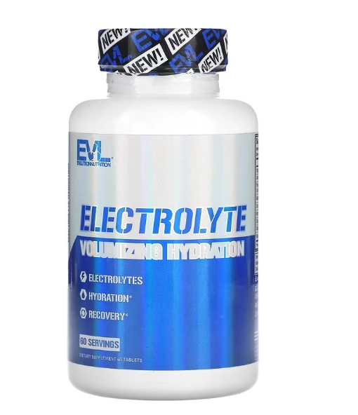 Electrolyte Volumizing, Hidratação Volumizante de Eletrólitos, 60 Comprimidos, EVLution Nutrition