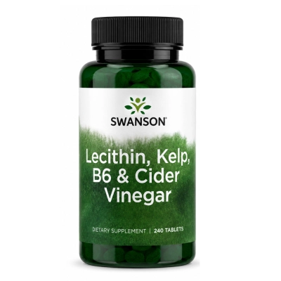Lecithin + Kelp + B6 + Apple Cider Vinegar, Metabolismo, Energia e Bem-Estar, 240 Tablets, Swanson