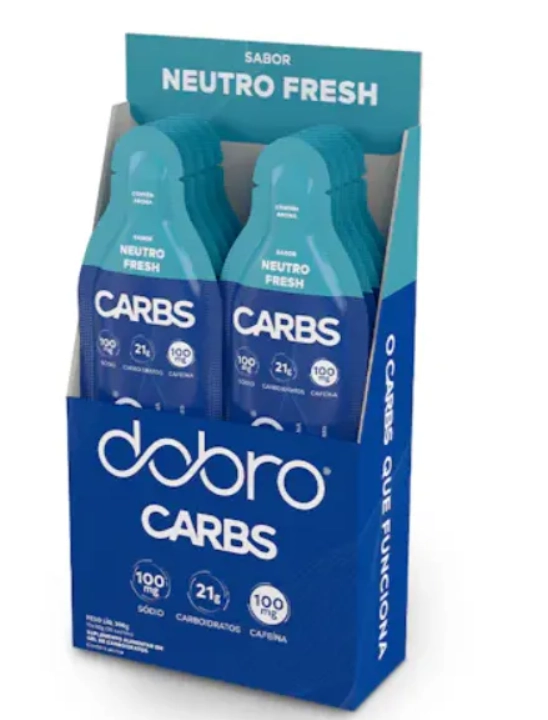 Carbs Gel, Sabor Neutro Fresh, Com Cafeína, 30g cada, Caixa com 10, Dobro
