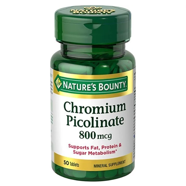 Picolinato de Cromo, 800mg, 50 comprimidos, Nature's Bounty