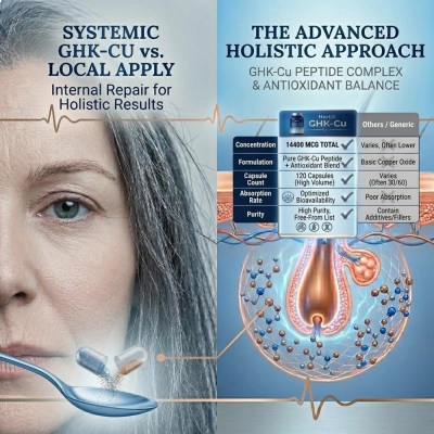 GHK-CU, Peptídeo de Cobre, 300mcg, 120 Cápsulas, HerbX